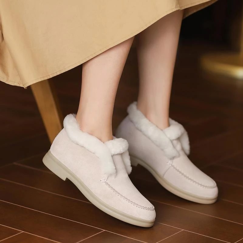 Sella Warm Winter Snow Booties Til Kvinder - Beige