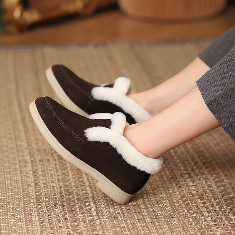 Sella Warm Winter Snow Booties Til Kvinder - Beige