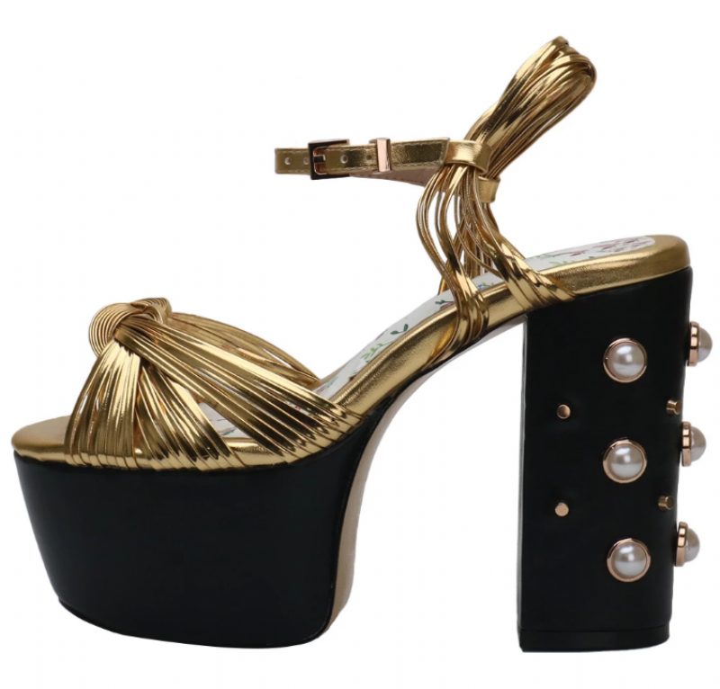 Sharif Vintage Fashion Platform Hæle Til Kvinder - Guld