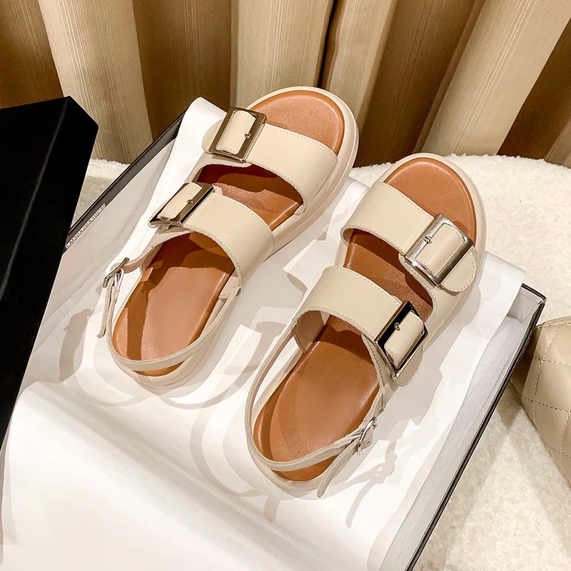 Sharo Flad Sandal Til Kvinder - Sort