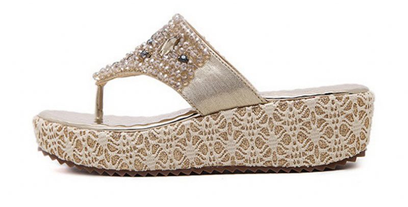 Sherlyn Damesandaler Platform - Guld