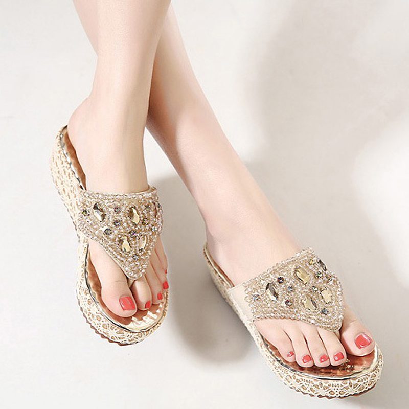Sherlyn Damesandaler Platform - Guld