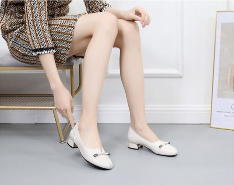 Silvia Pump-sko I Læder Til Kvinder - Beige