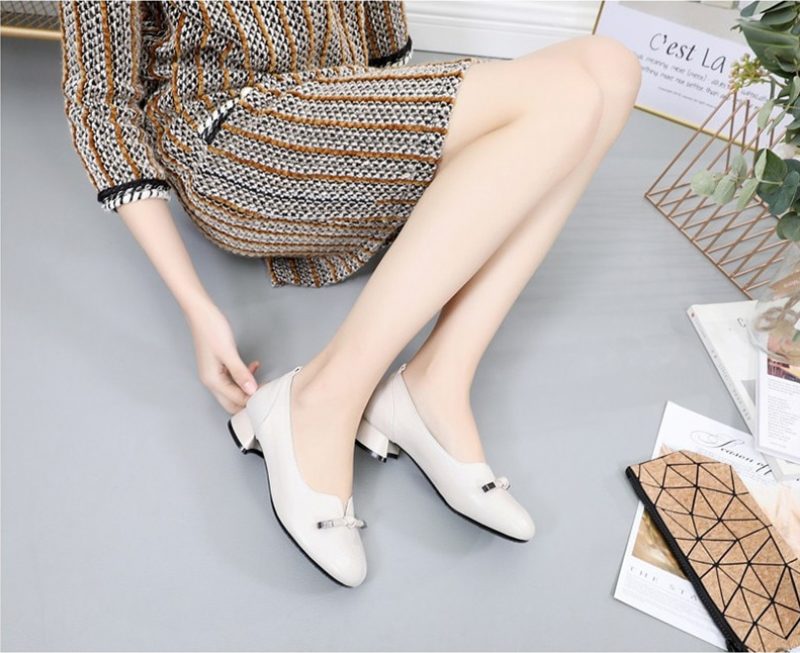 Silvia Pump-sko I Læder Til Kvinder - Beige