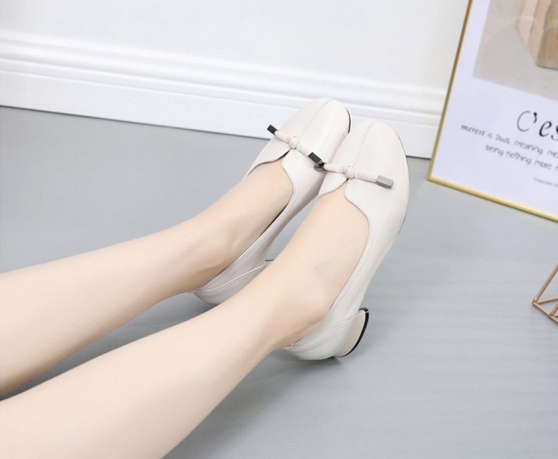 Silvia Pump-sko I Læder Til Kvinder - Beige