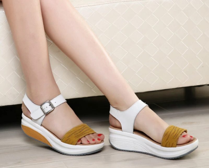 Sintia Dame Wedges Sko Platform Sandaler - Gul