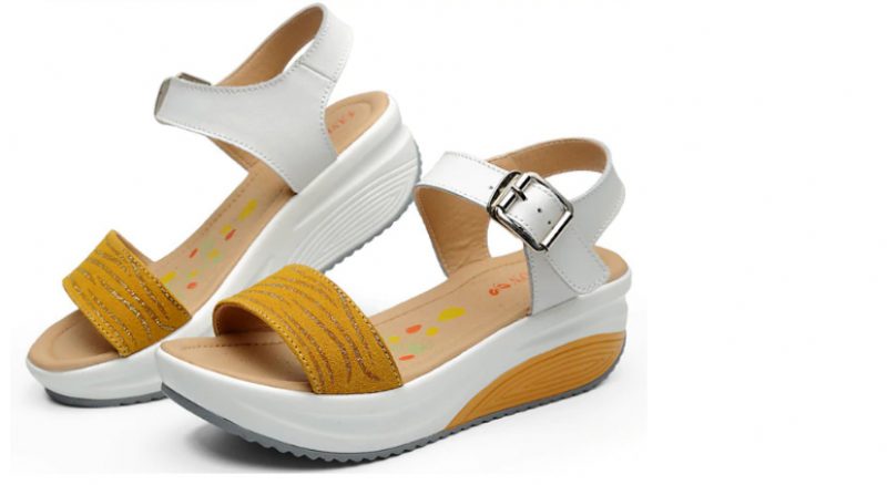 Sintia Dame Wedges Sko Platform Sandaler - Gul