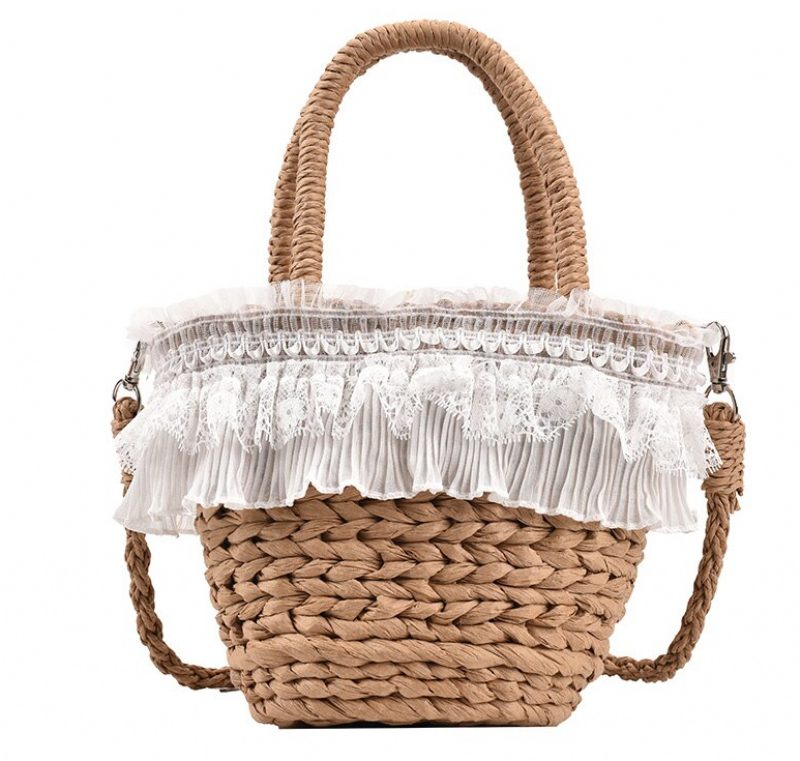 Siul Sommer Straw Håndtaske Til Kvinder - Khaki