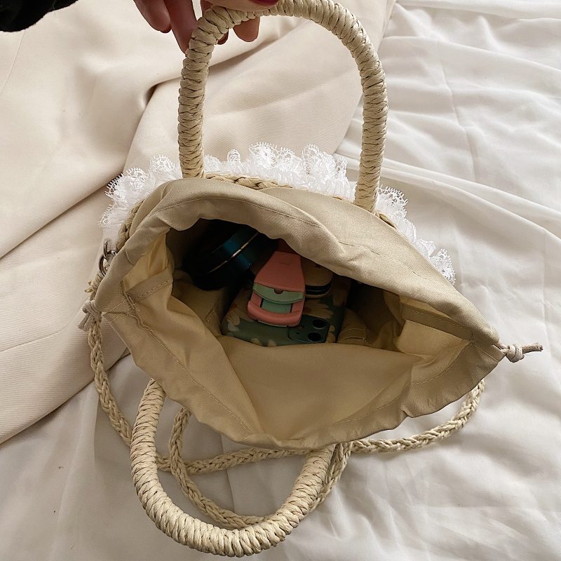 Siul Sommer Straw Håndtaske Til Kvinder - Khaki