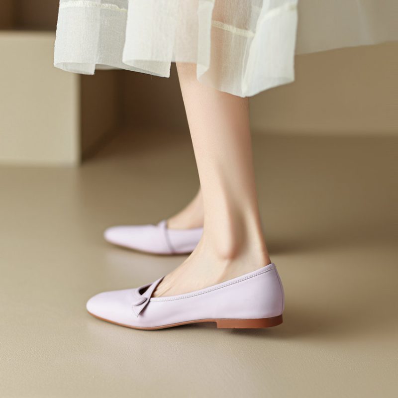 Sonia Dame Læder Flats - Beige