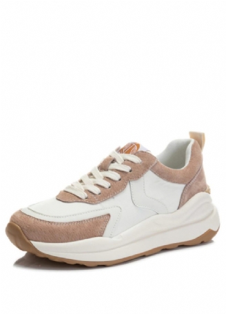 Stefany Flad Læder Sneaker Med Snørebånd Til Kvinder