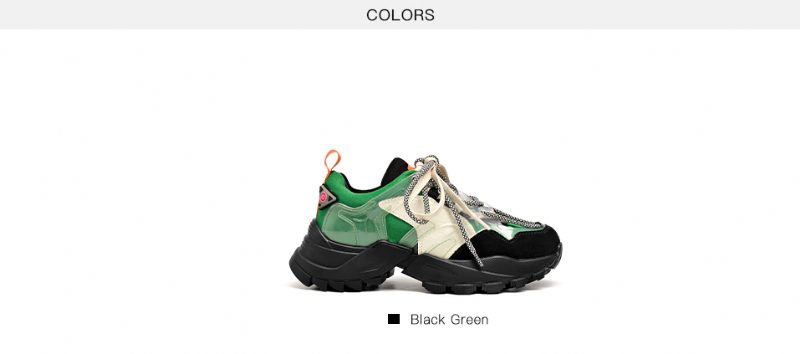 Steff Sneakersko I Læder I Til Kvinder - Sort Grøn
