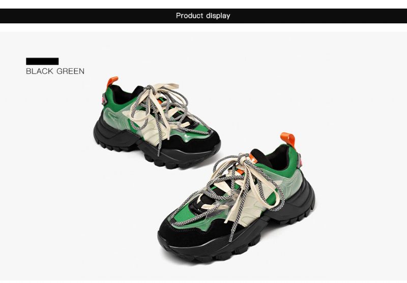 Steff Sneakersko I Læder I Til Kvinder - Sort Grøn