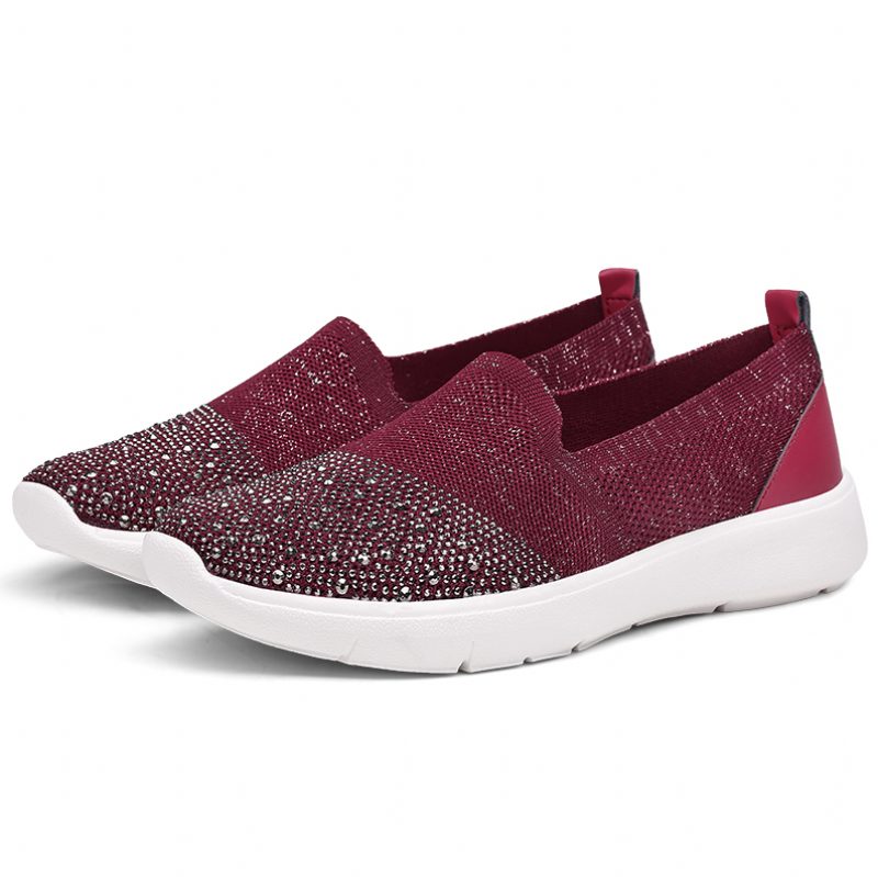 Suly Dame Loafers Sko - Vinrød rød