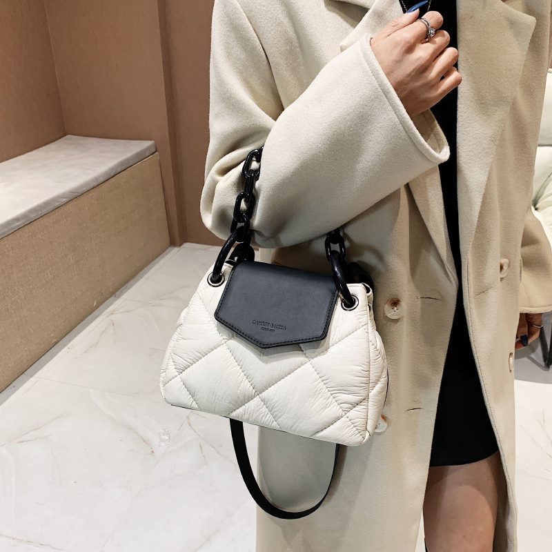 Tamoha Designer Quiltet Læder Håndtaske Til Kvinder - Beige