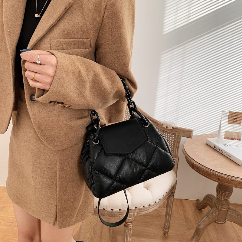 Tamoha Designer Quiltet Læder Håndtaske Til Kvinder - Beige