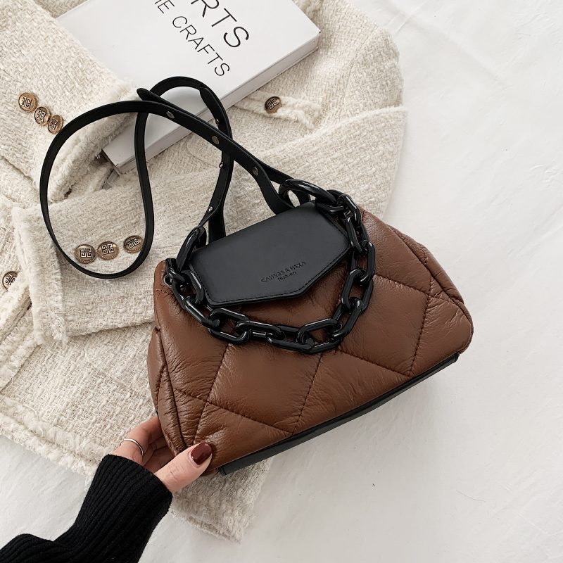 Tamoha Designer Quiltet Læder Håndtaske Til Kvinder - Beige