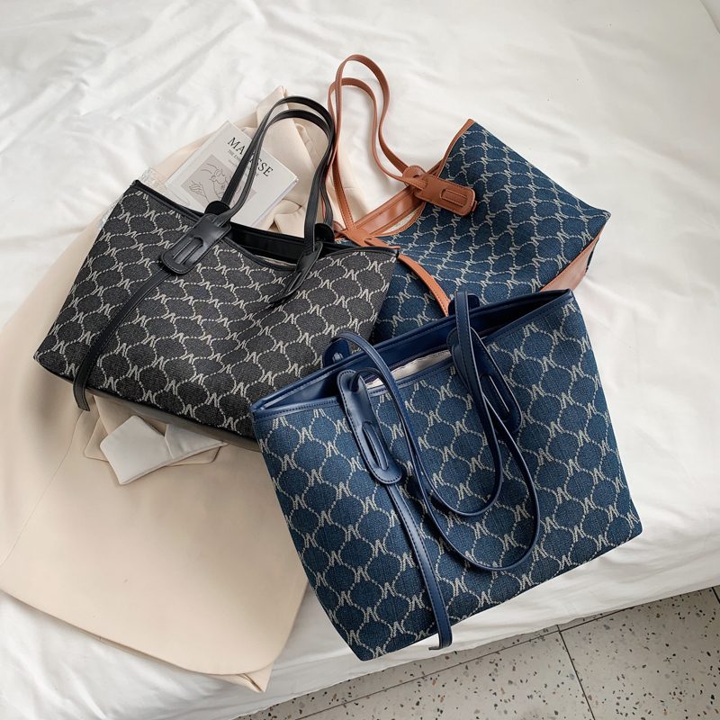 Towny Designer Håndtaske Med Høj Kapacitet Til Kvinder - Blå