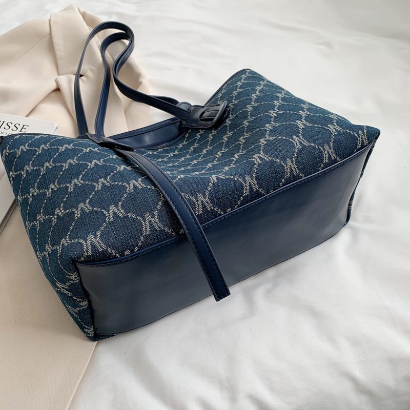 Towny Designer Håndtaske Med Høj Kapacitet Til Kvinder - Blå