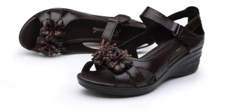 Trina Elegant Wedge Sandal Til Kvinder - Sort