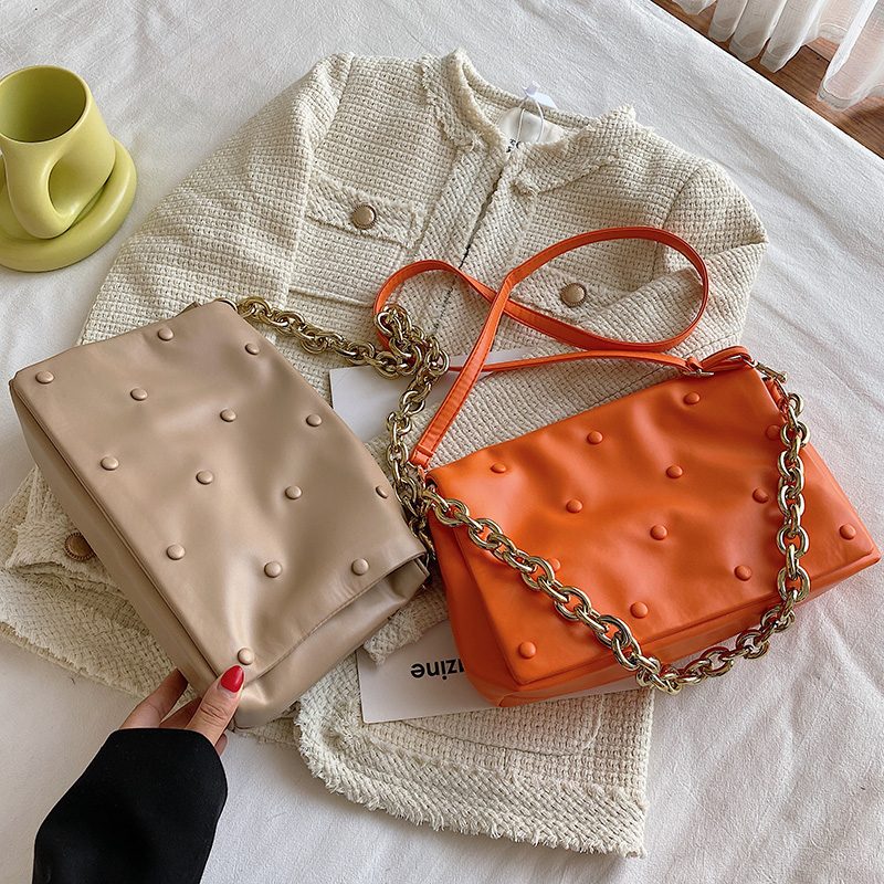 Tulia Dame Kæde Læder Luxury Designer Crossbody Håndtaske - Sort