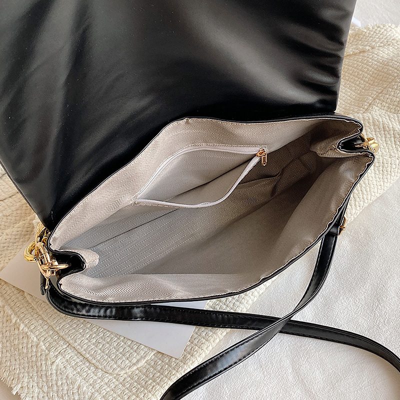 Tulia Dame Kæde Læder Luxury Designer Crossbody Håndtaske - Sort