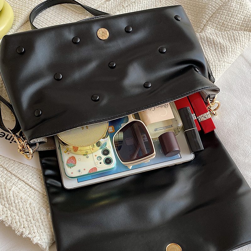 Tulia Dame Kæde Læder Luxury Designer Crossbody Håndtaske - Sort