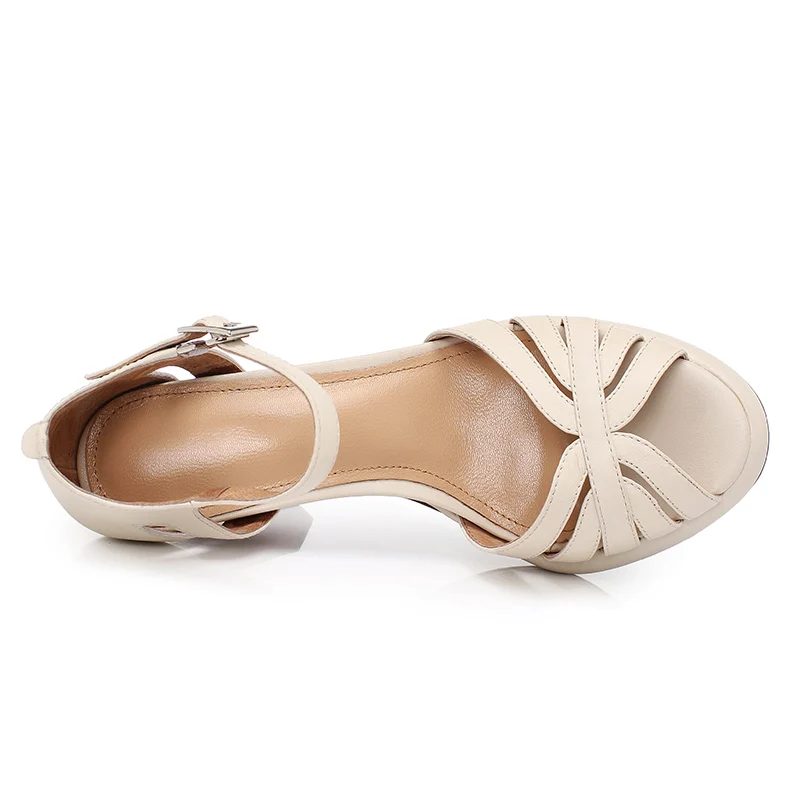Valentina Kvinders Peep Toe Dress-sandaler - Abrikos