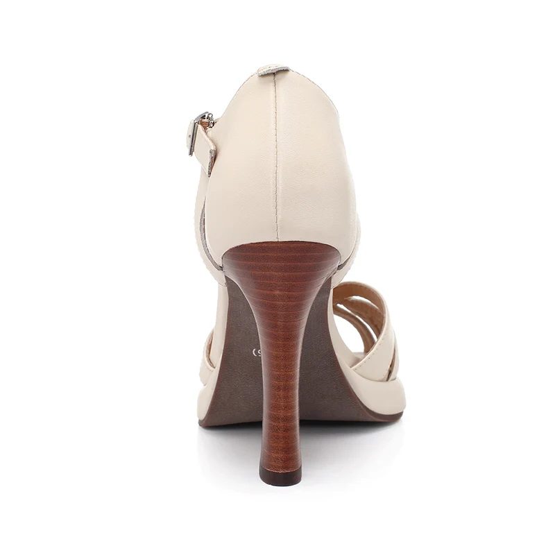 Valentina Kvinders Peep Toe Dress-sandaler - Abrikos