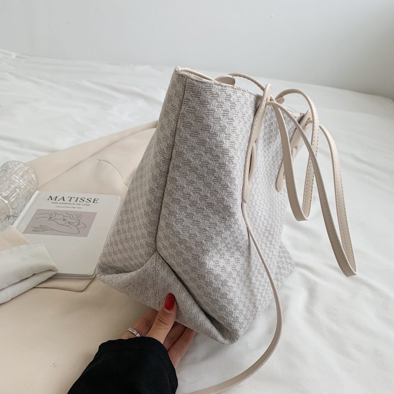 Valenty Store Skulderhåndtaske I Stof Til Kvinder - Blå