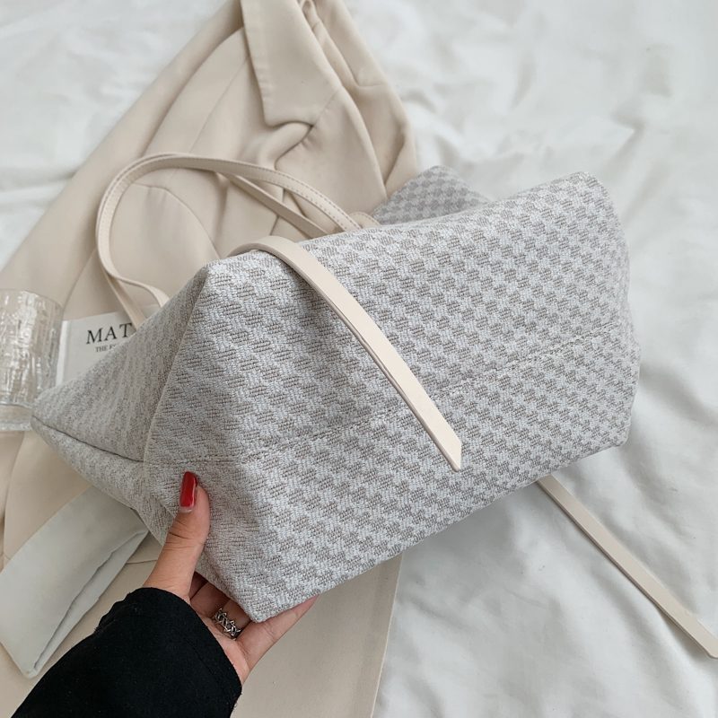Valenty Store Skulderhåndtaske I Stof Til Kvinder - Blå