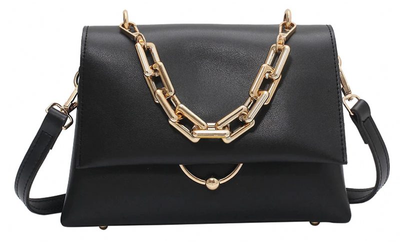 Venia Crossbody-håndtaske I Læder Med Flap Til Kvinder - Sort