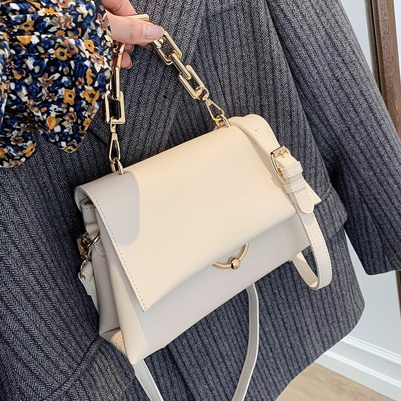 Venia Crossbody-håndtaske I Læder Med Flap Til Kvinder - Sort