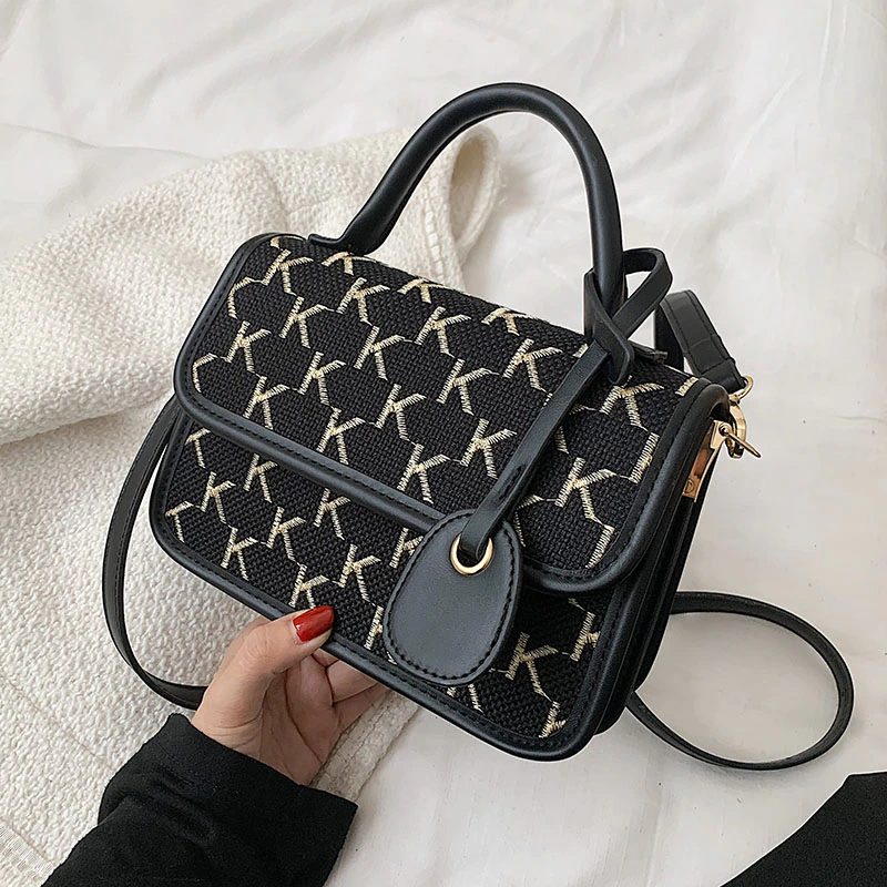 Vernon Crossbody-håndtaske Med Kort Håndtag Til Kvinder - Hvid med Khaki