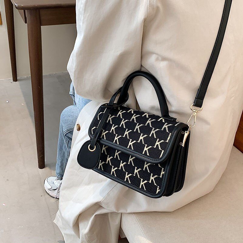 Vernon Crossbody-håndtaske Med Kort Håndtag Til Kvinder - Hvid med Khaki