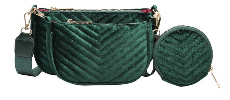 Vicenzo Small Velvet Crossbody-håndtaske Til Kvinder - Grøn