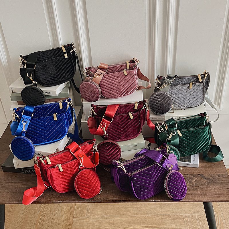 Vicenzo Small Velvet Crossbody-håndtaske Til Kvinder - Grøn
