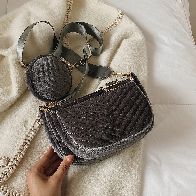 Vicenzo Small Velvet Crossbody-håndtaske Til Kvinder - Grøn