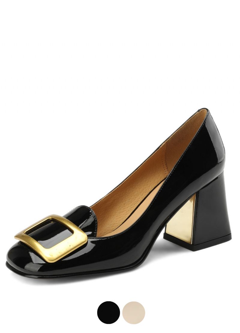 Victoria Dame Elegant Square Heels Pumps