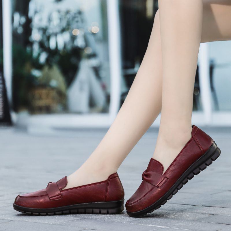 Victoria Retro Casual Loafer-sko I Læder Til Kvinder - Sort