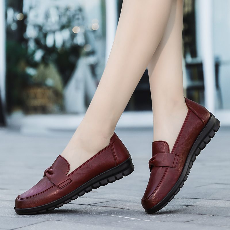 Victoria Retro Casual Loafer-sko I Læder Til Kvinder - Sort