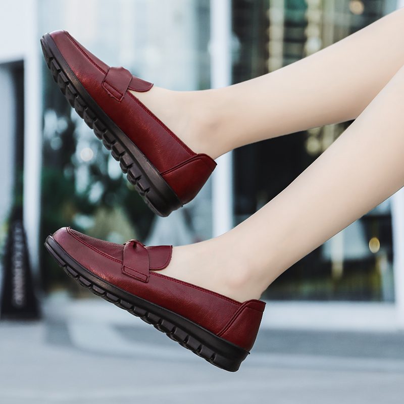 Victoria Retro Casual Loafer-sko I Læder Til Kvinder - Sort