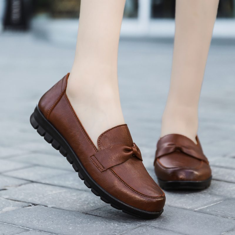 Victoria Retro Casual Loafer-sko I Læder Til Kvinder - Sort