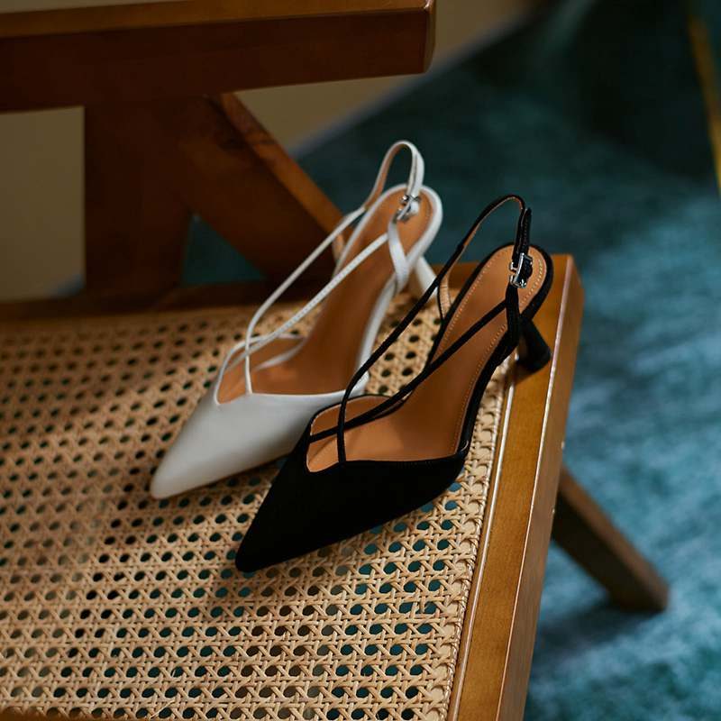 Vika Lædersandal Med Spids Tå Til Kvinder - Beige