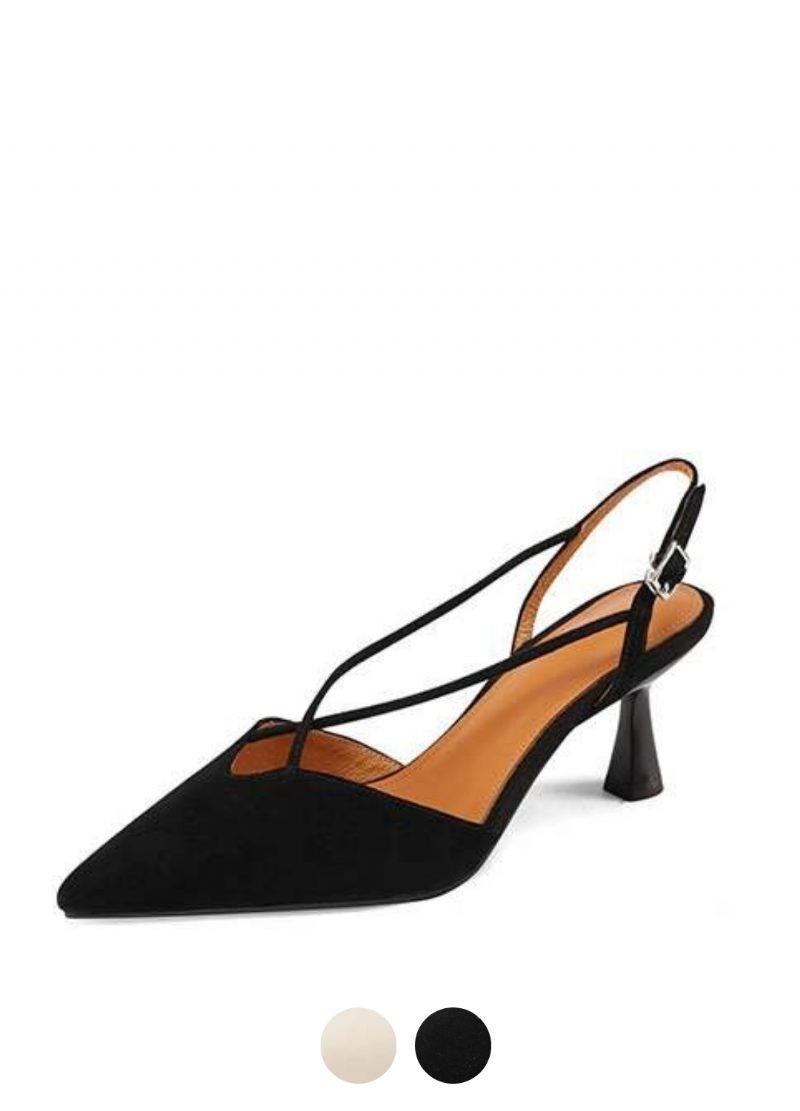 Vika Spidstå Læder Sandal Til Kvinder