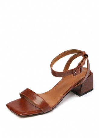 Virginia Sandal Med Metalspænde Og Hæle Til Kvinder