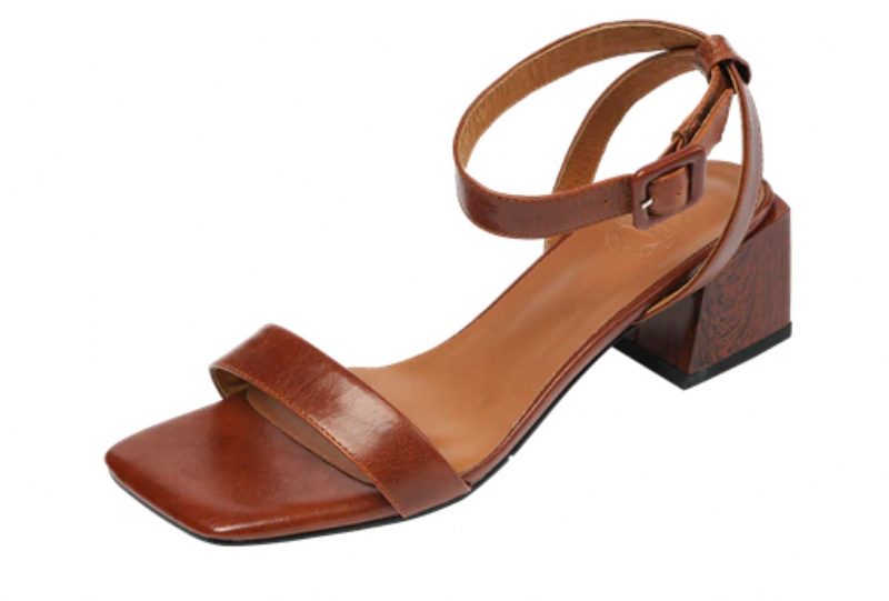 Virginia Sandal Med Metalspænde Og Hæle Til Kvinder - Brun