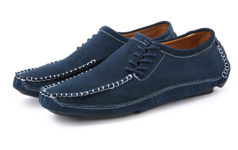 Walter Håndlavede Loafers Fritidssko Til Mænd - Blå