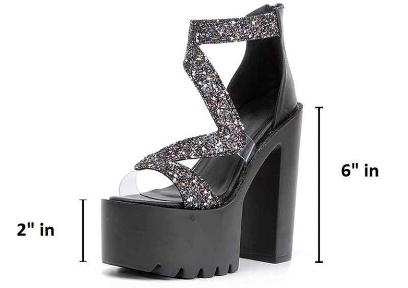 Yerssy Højhælet Sandal Til Kvinder Med Åben Tå - Sort