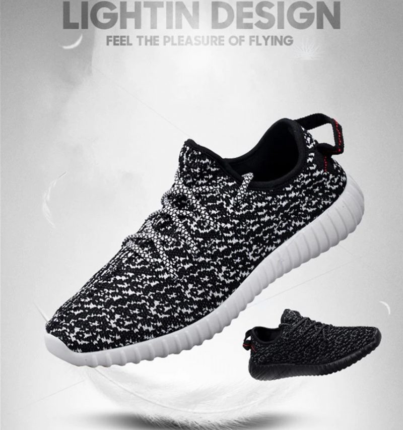 Yezy Åndbar Mesh-sneaker Til Mænd - Sort